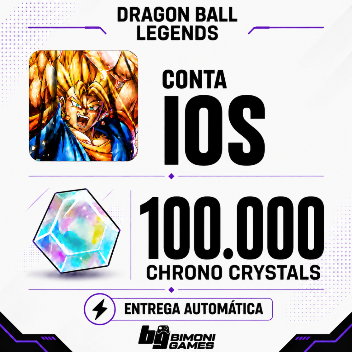 [iOS] CONTA 100.000 CHRONO CRYSTALS + 0-5 LFS | DRAGON BALL LEGENDS